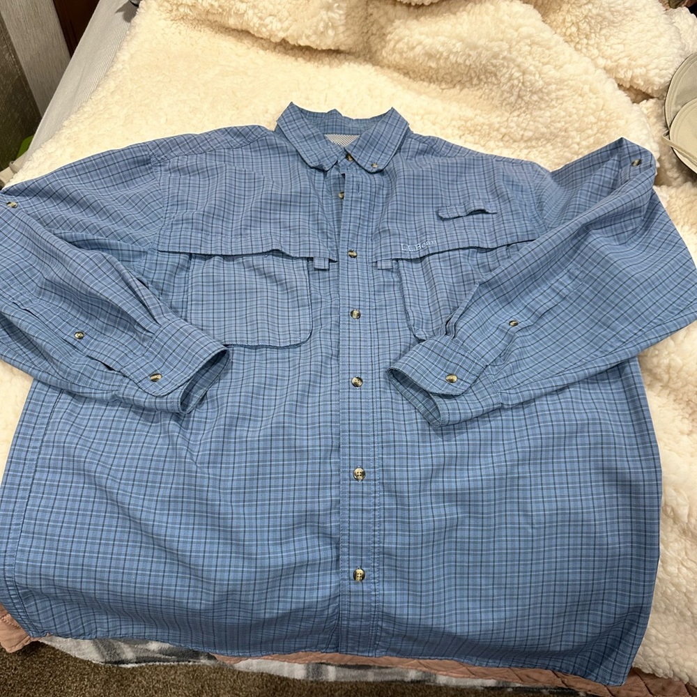 LL BEAN large L long sleeve with sun protection men’s